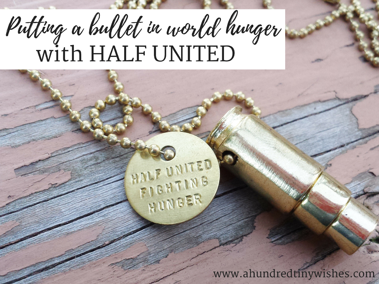 "Fighting Hunger" bullet necklace
