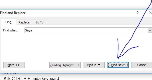 Cara Mencari Kata Text Kata Di Ms Word Dengan Mudah Ctrl F Cepat Fandi Media