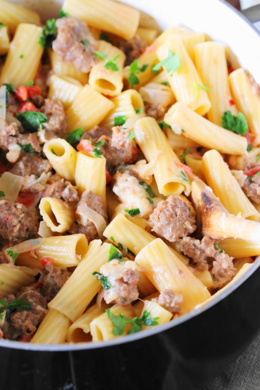Pasta in Creamy Sausage Sauce The Kitchen is My Playground