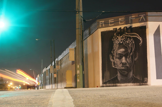 "Tribute To Reefa" Street Art By Axel Void In Miami USA. night view