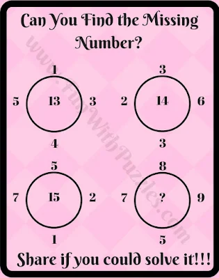 Maths Logic Circle Puzzle Question with Answer for School Students