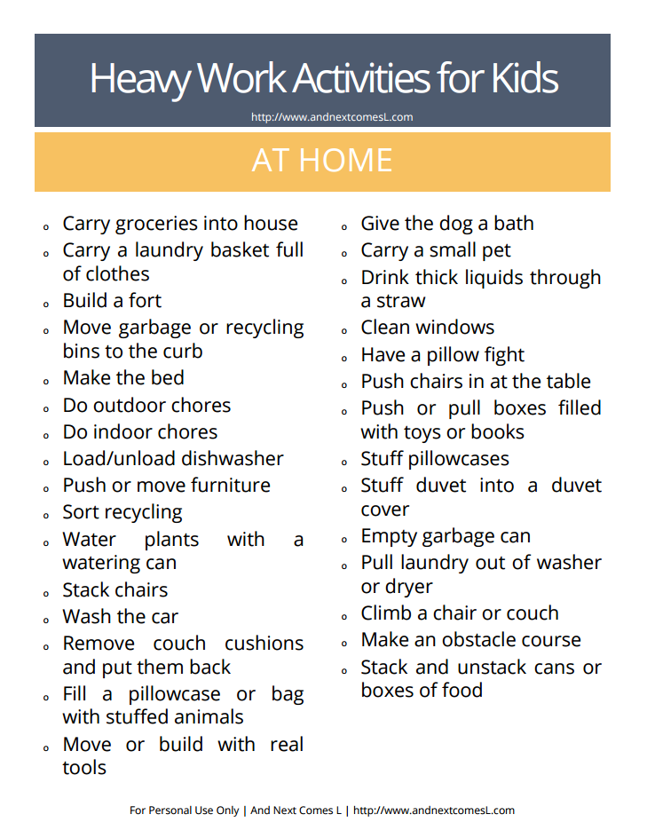 Work to do in home
