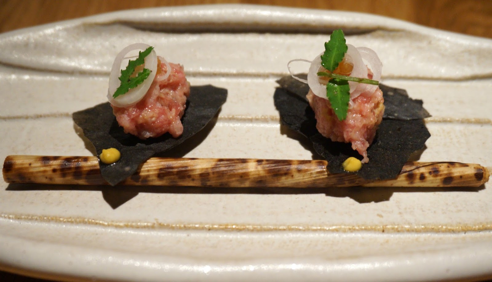 japanese wagyu tartar with ponzu pearls