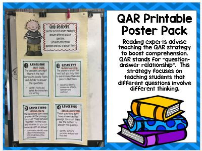 Third Grade Thinkers: Comprehension Freebie: QAR Strategy Printables