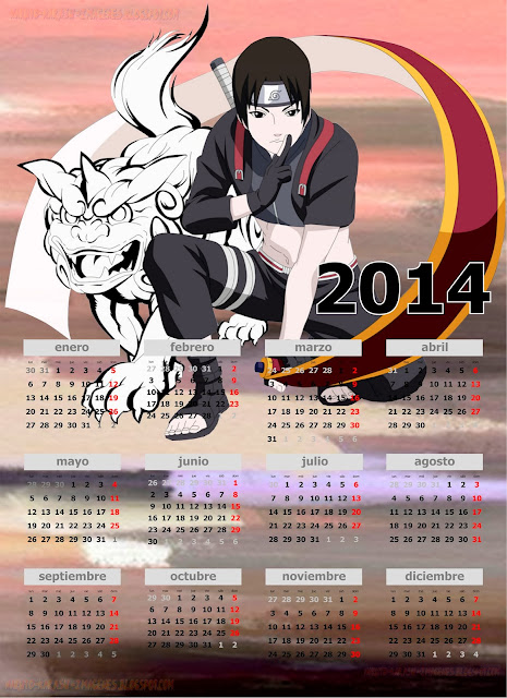 calendario 2014 naruto