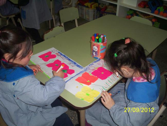 Jardín de infantes común Nº 8061 Conrado Nalé Roxlo: HACIENDO FLORES