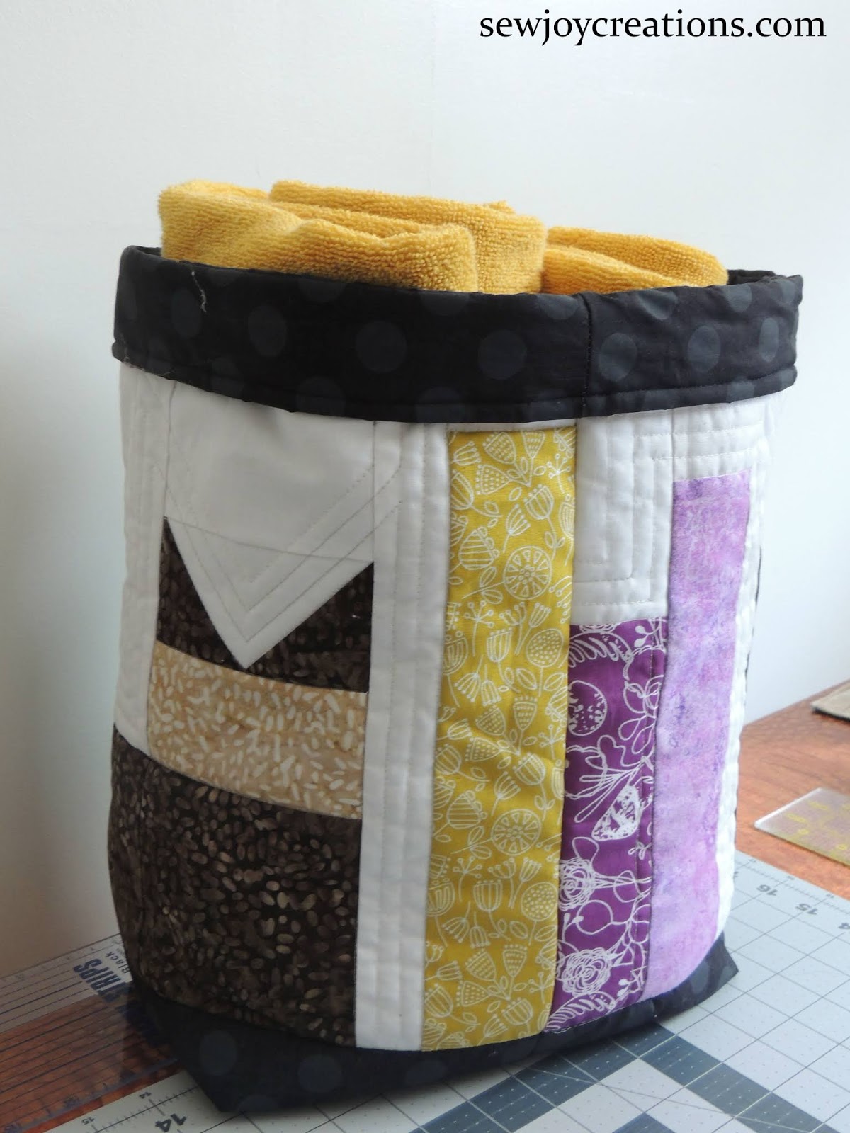 Sew Joy Quilted Row turned into a basket