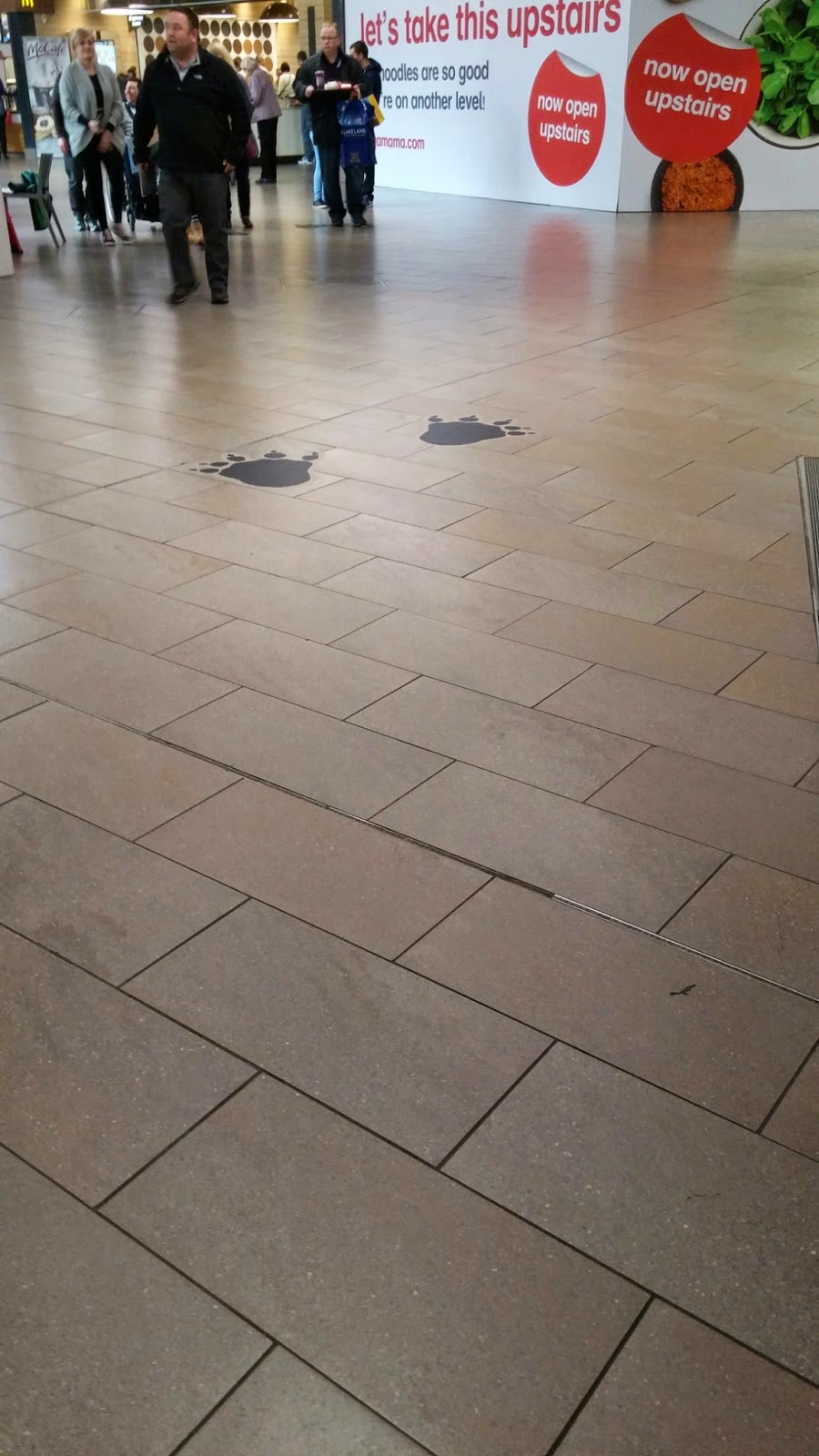 footprints in the shopping centre