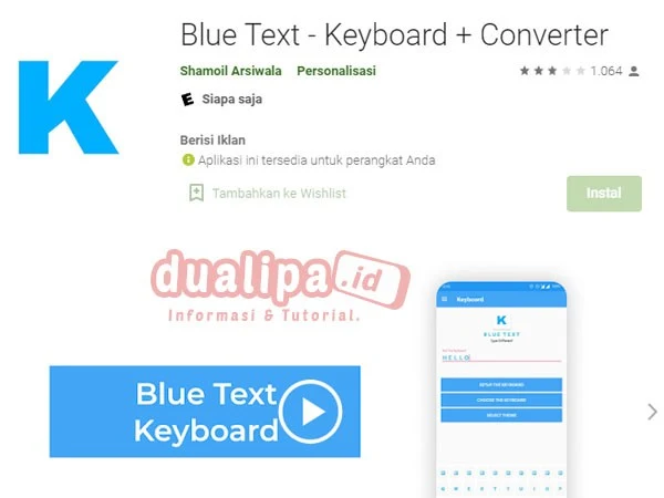 Cara Buat Story WhatsApp Warna Warni Aplikasi Blue Text - Keyboard + Converter