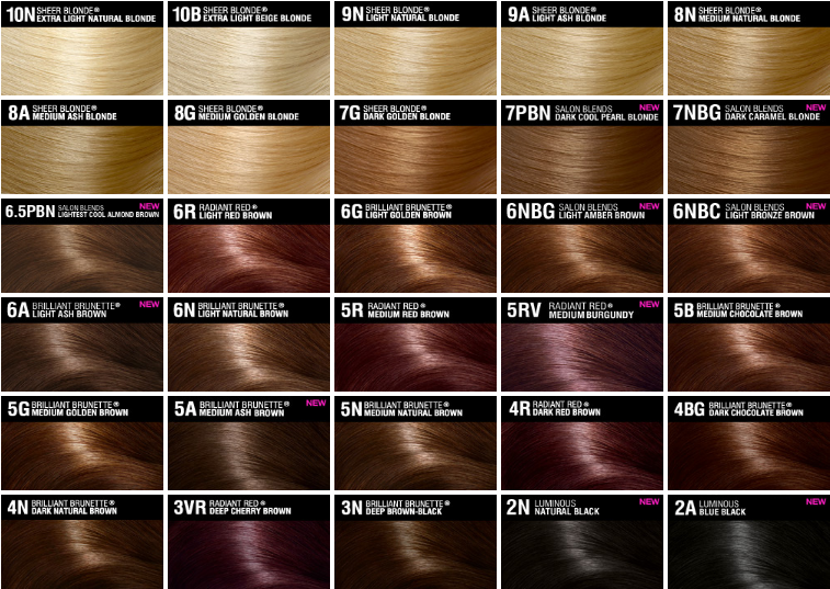 John Frieda Foam Hair Color Chart