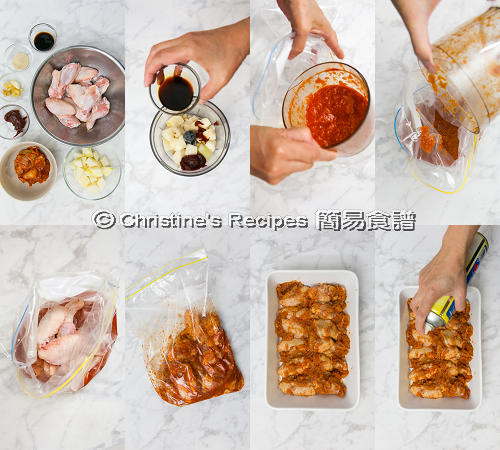 Baked Kimchi Chicken Wings Procedures