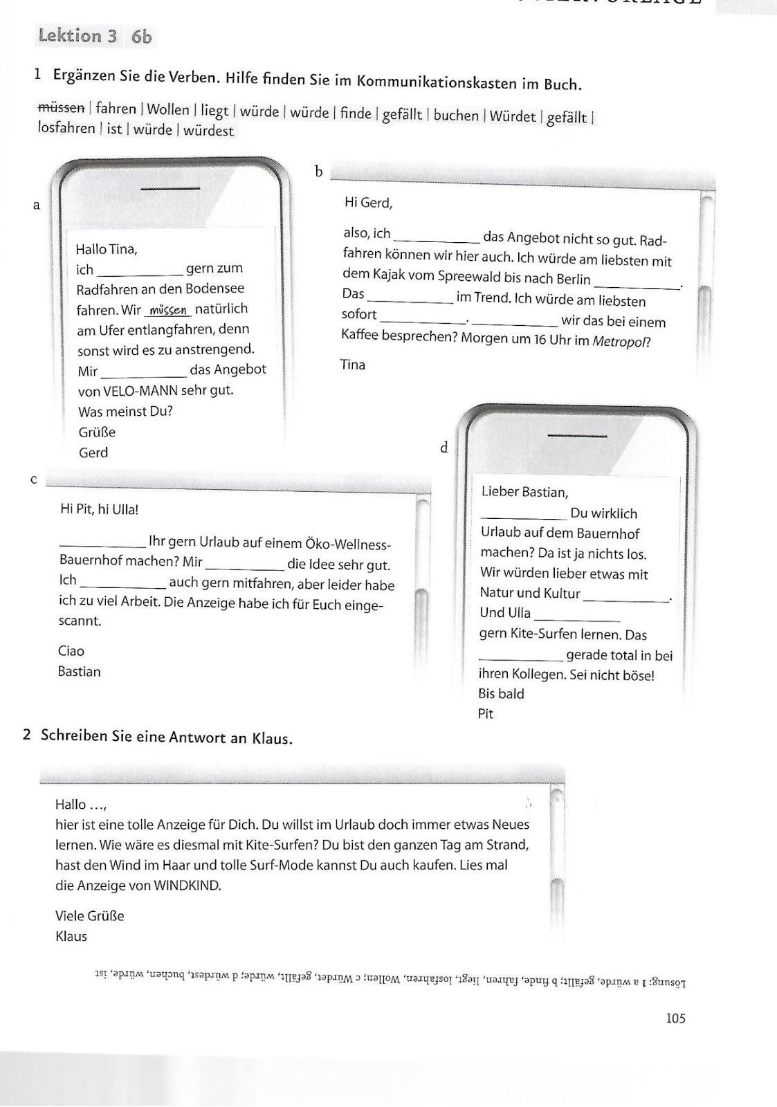 Deutsch ist schön...kommt! A2 Kapitel 1 und 3 ( Übungen mit Lösungen)