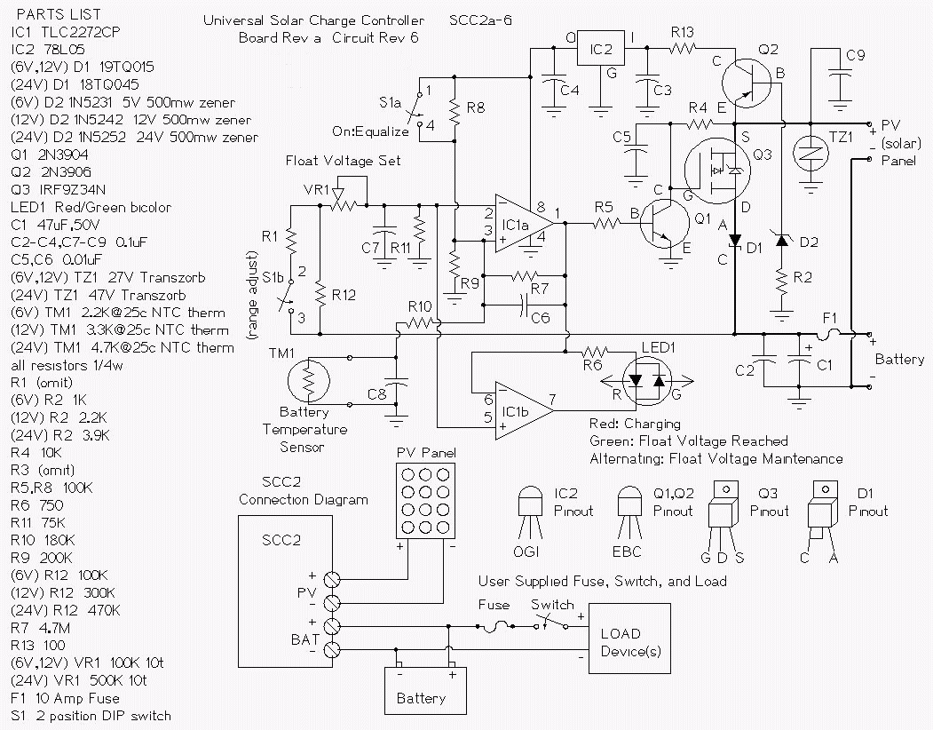 Simple 10 Amp Solar Charge Controller Circuit Diagram