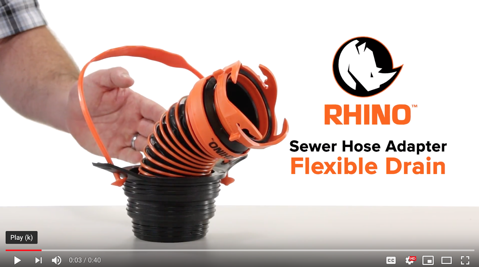Gear Rhino Sewer Hose Adapter Flexible Drain Gr8LakesCamper