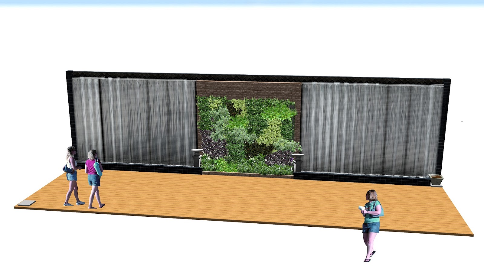 DESAIN WATER WALL DAN KOLAM KOI