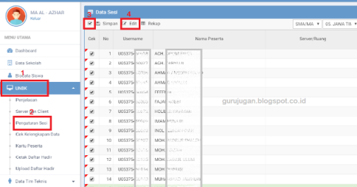 Pengaturan Sesi UBK Kemendikbud