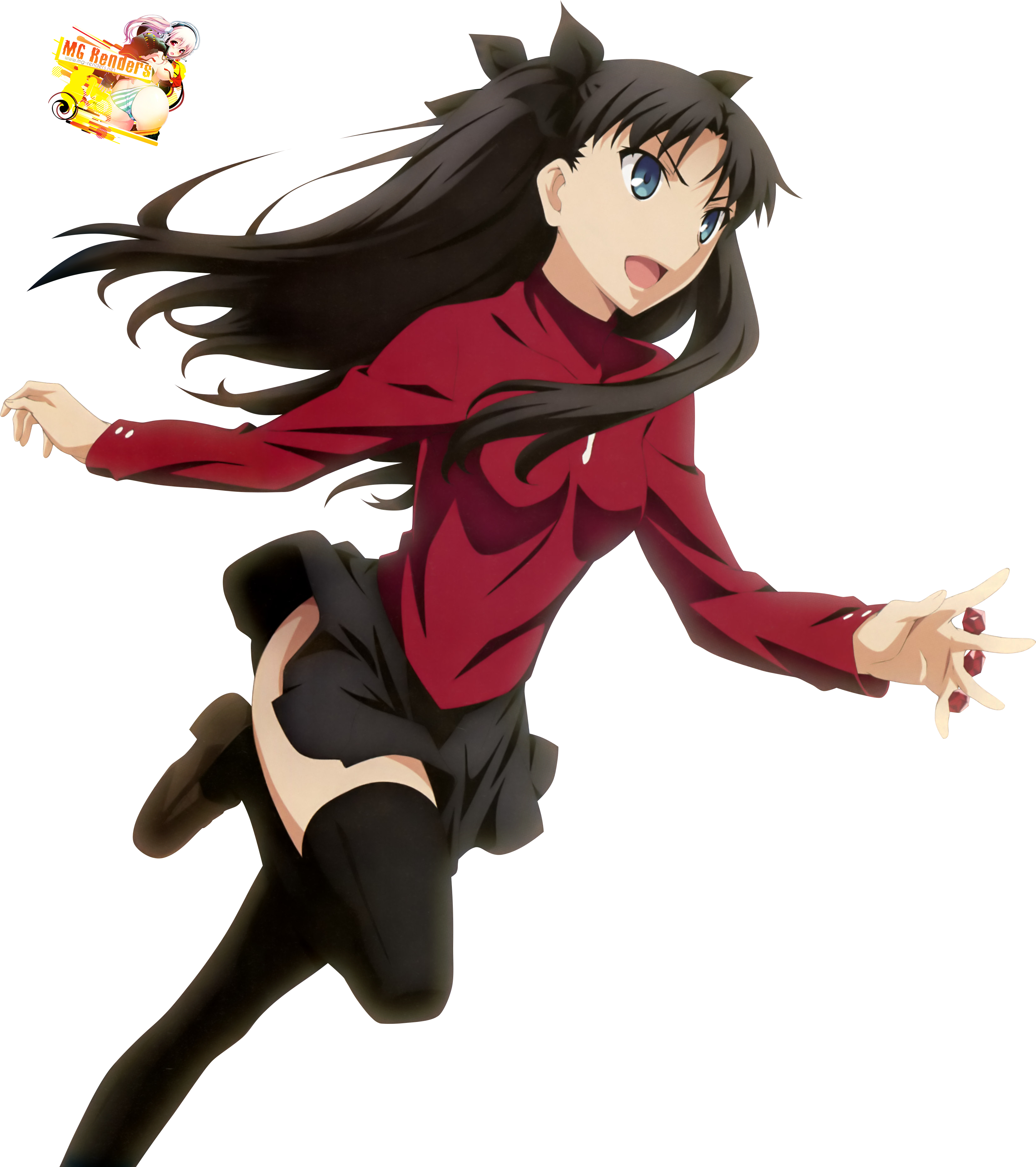 Fate/stay night - Tohsaka Rin Render 14 - Anime - PNG Image (Without