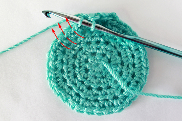 Crochet placement in bottom loop of half double crochet | The Inspired Wren
