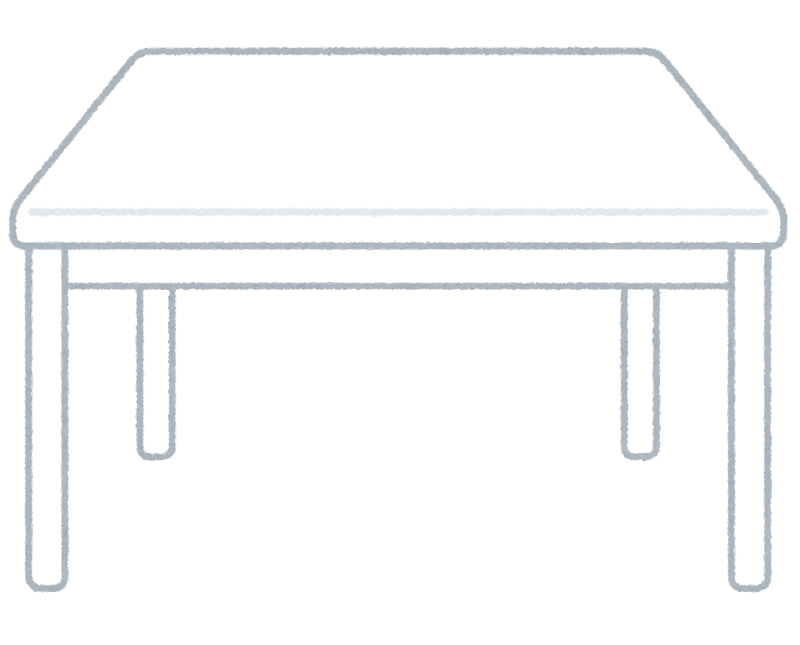 白いテーブルのイラスト 正面 かわいいフリー素材集 いらすとや
