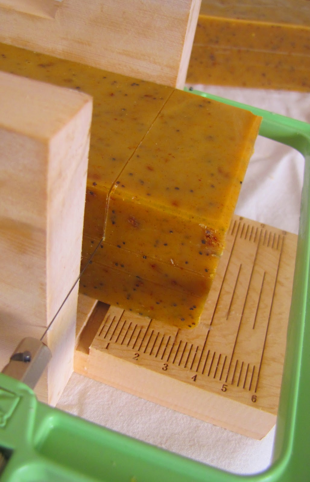 Jenora Soaps Cutting Bars of Soap from Logs…
