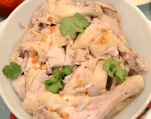 Delicious poached chicken