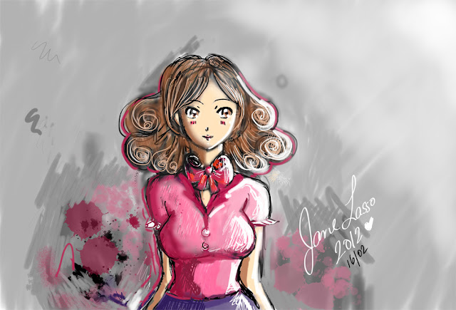 Chica manga dibujada en SketchBook Pro , pintura digital 