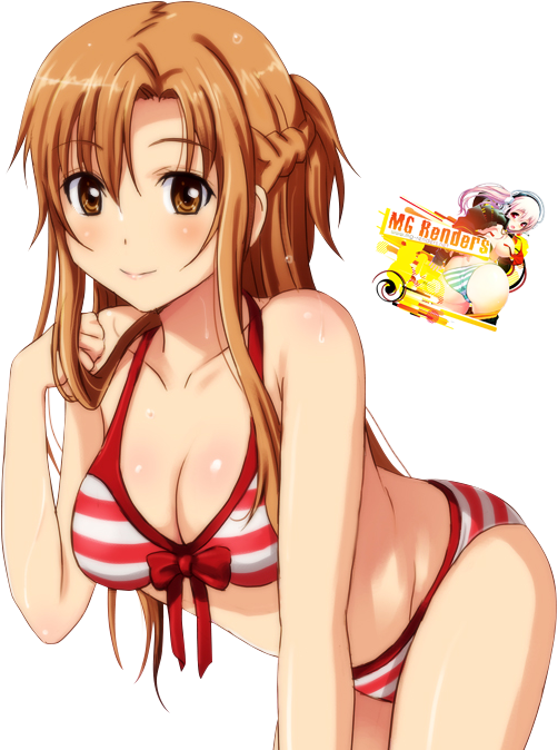 Sword Art Online Yuuki Asuna Render Ecchi Bikini Anime Png Image Without Background