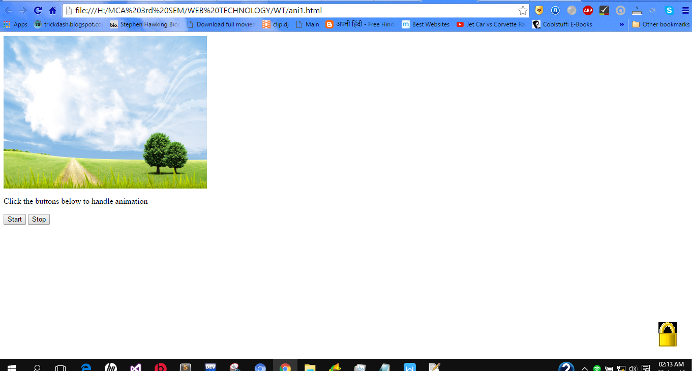 Create A HTML Page Insert A Image And Button In Page When A Click To A