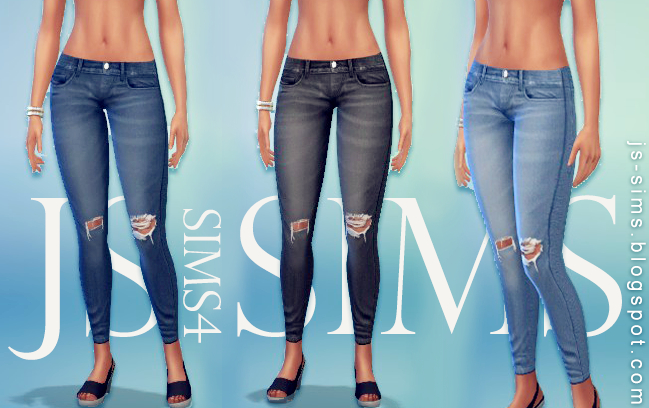 [JS SIMS 4] Denim Ripped Jeans