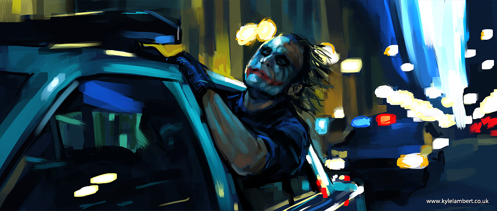 Joker In Cop Car Painting Joker In Cop Car Painting