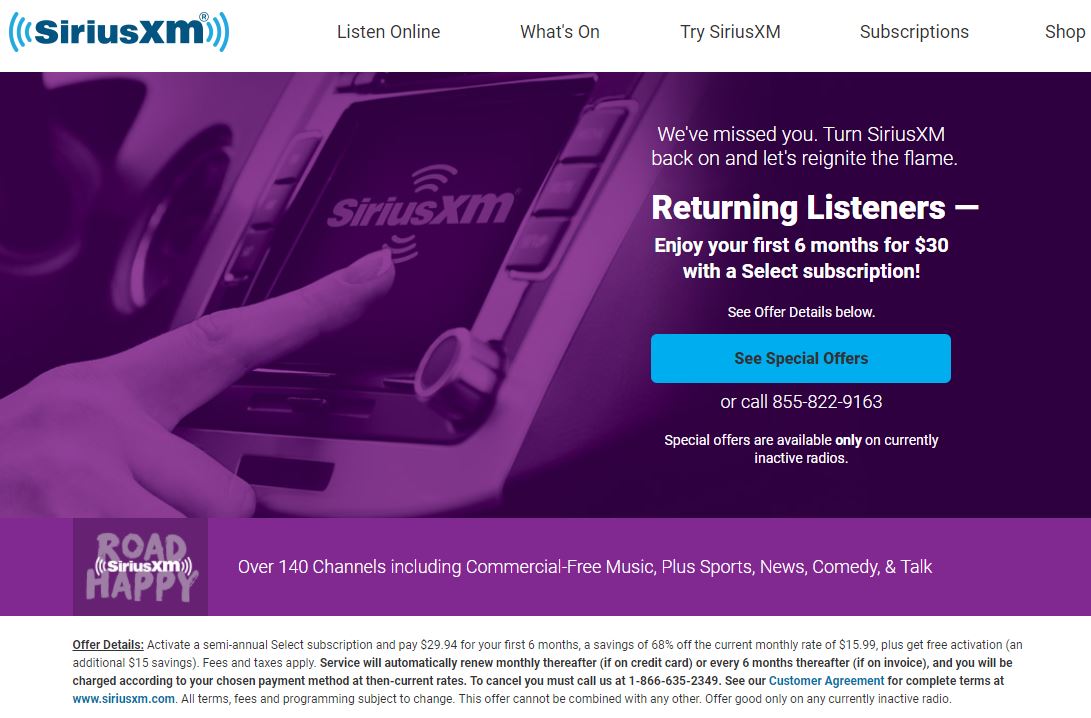 Just A Car Guy Sirius XM is desperate for your business... the normal
