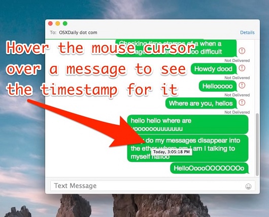 How to View Timestamp of a Sent or Received Message in Your Mac OS X