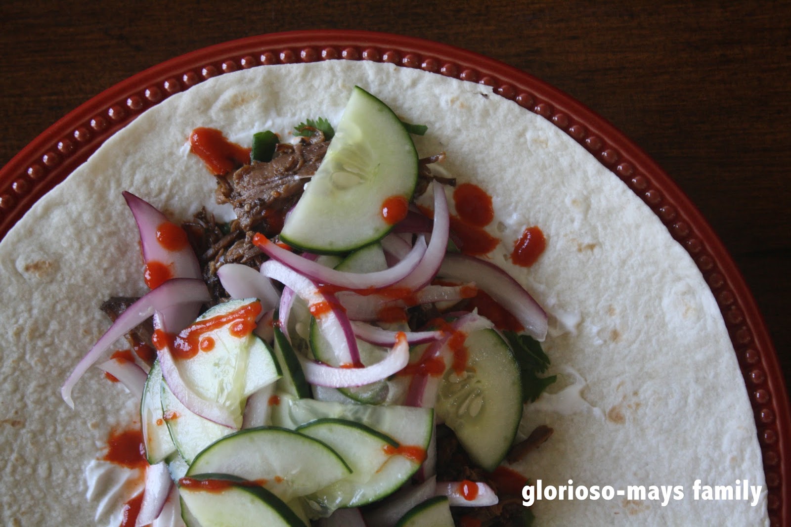 this glorious maze Korean Beef Tacos (a crockpot recipe)
