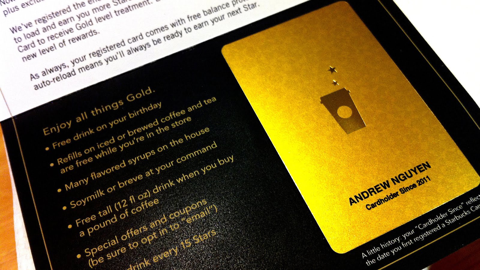 How To Register Starbucks Gold Card