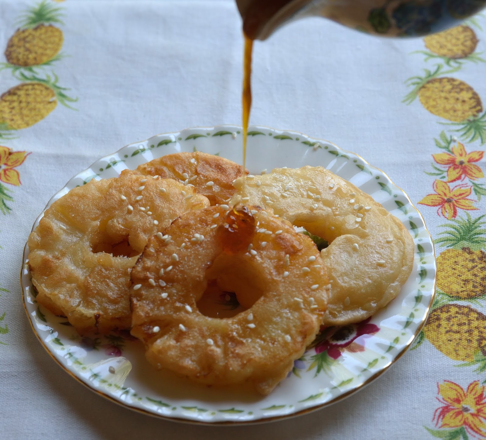 Pineapple Princesses Butterscotch sauce for pineapple fritters