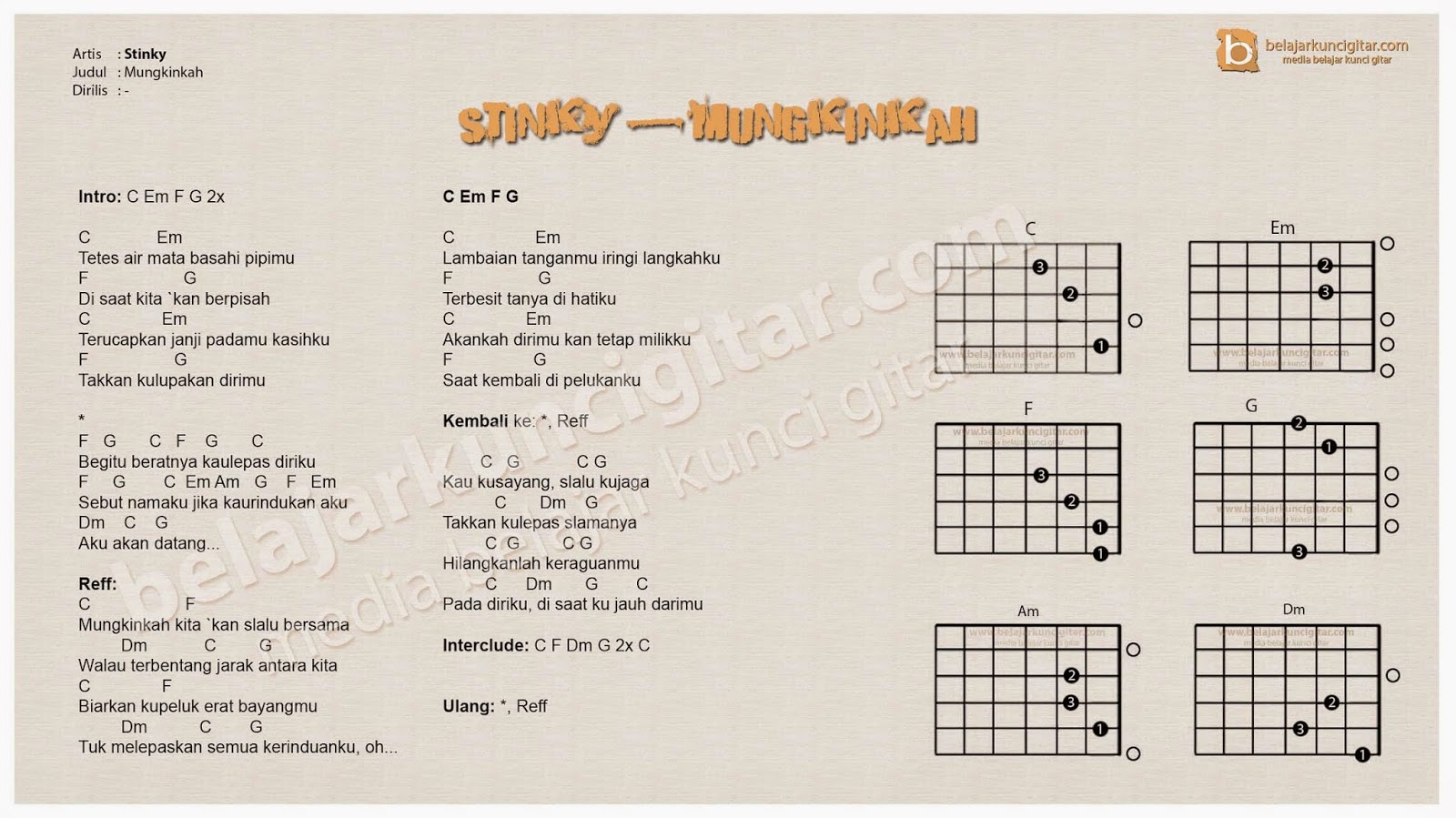 Lirik Lagu Dan Chord Gitar Ungu Sejauh Mungkin