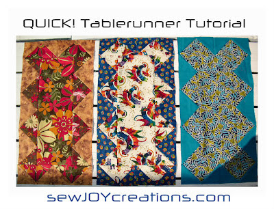 use fat quarters from your stash to make a quick table runner for a gift with this tutorial