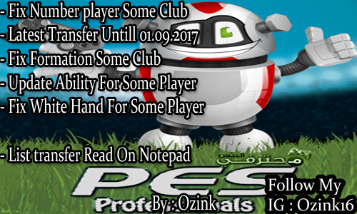 Option File PES 2017 Terbaru untuk PES Professionals V3.5 dari Ozink V4.4