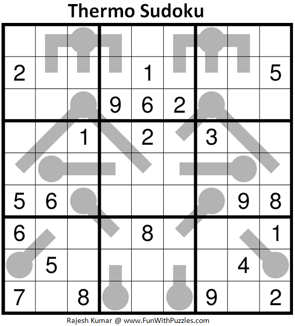 Thermometer Sudoku Puzzle (Fun With Sudoku #385)