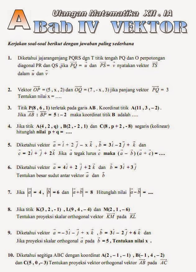 Soal Vektor Matematika