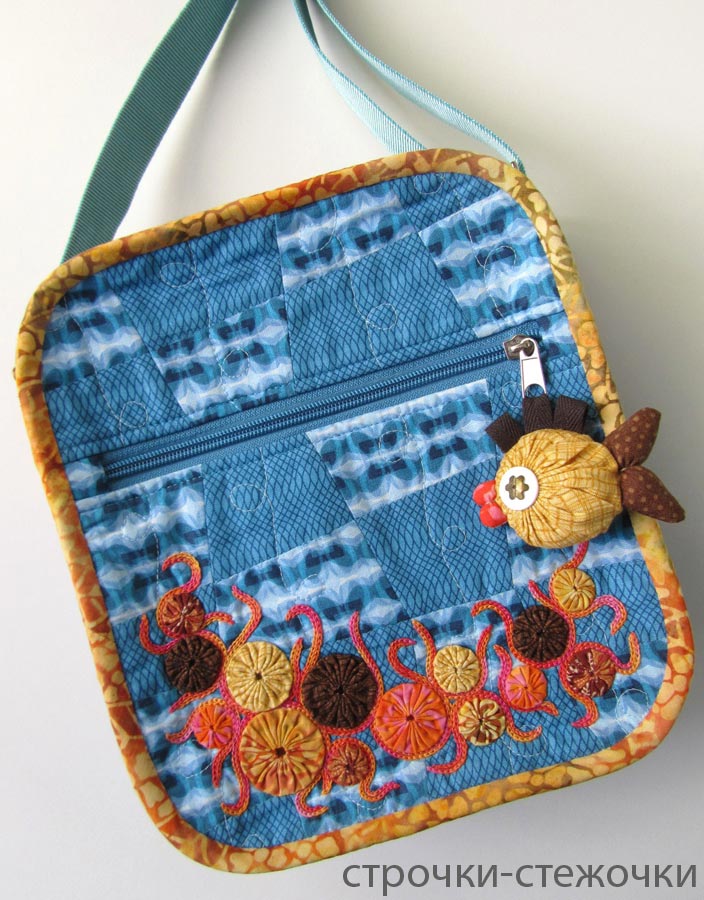 строчки-стежочки : "Морские камушки" лоскутная сумка №2.