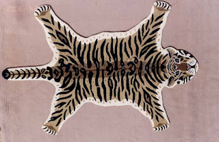 Tappetino da meditazione modello pelle di tigre realizzato in lana