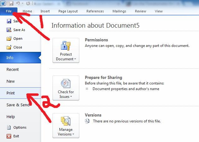 Teks Prosedur Cara Mencetak Dokumen Pada Microsoft Word 2010
