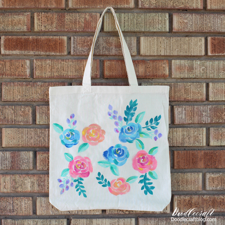 DIY Custom Canvas Tote Bag {with Free Floral Design Download!} - A Piece Of  Rainbow