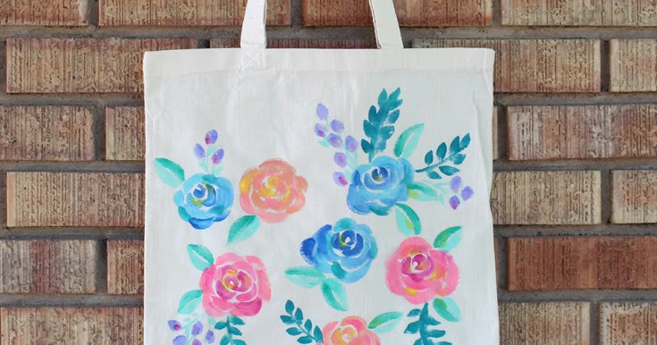 Cherry Blossom Watercolor Painting Colorful Tree Art Print Tote Bag