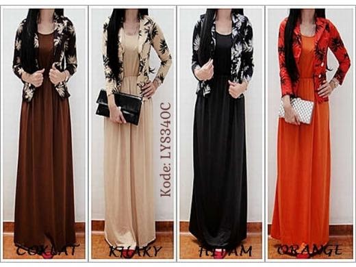 Gamis Blazer Lystiani LYS340C | Baju gamis terbaru | gamis modern