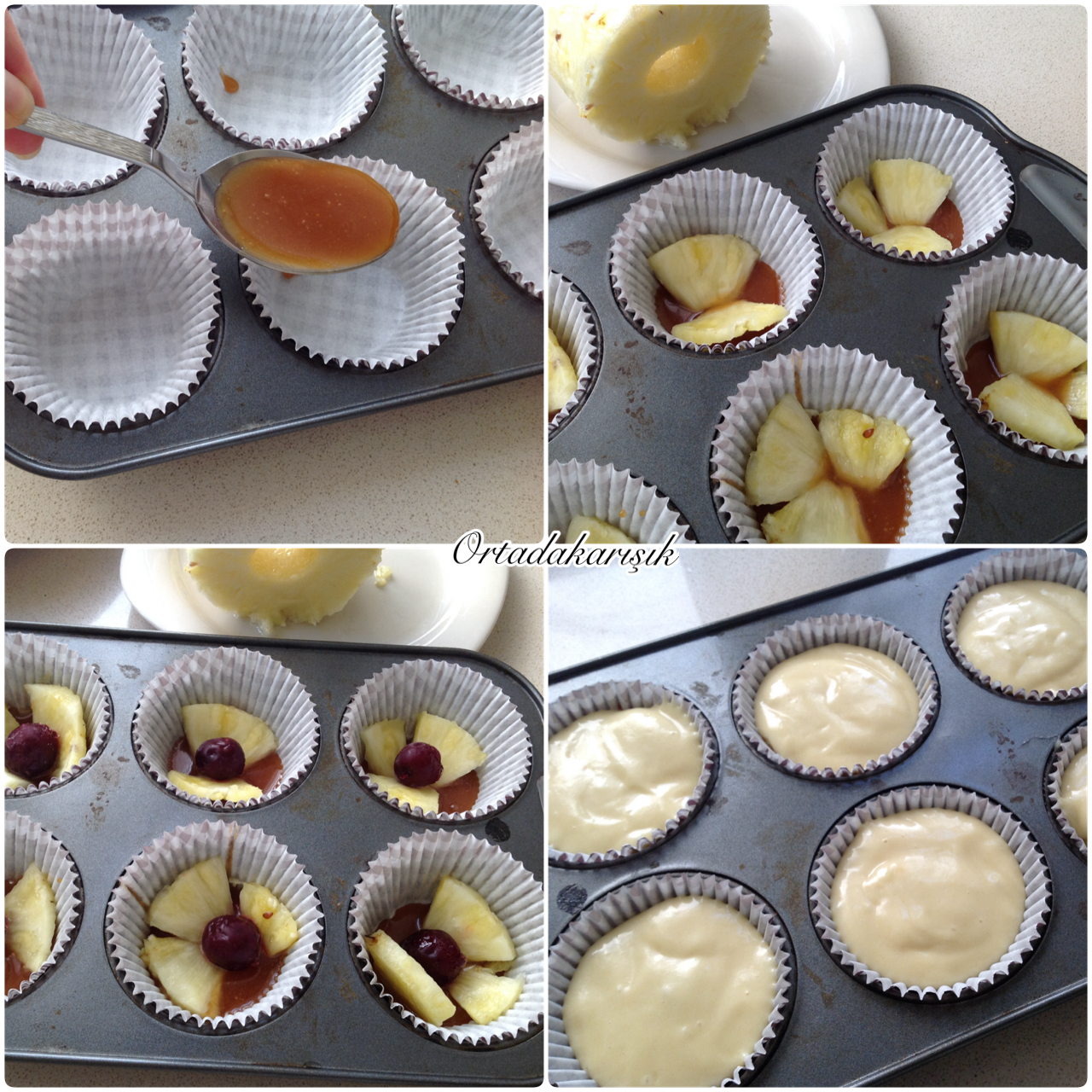 ANANASLI KARAMEL SOSLU CUP KEK NASIL YAPILIR HACER ŞENER