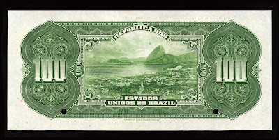 Brazil Currency money Mil Reis banknote bill Rio de Janeiro
