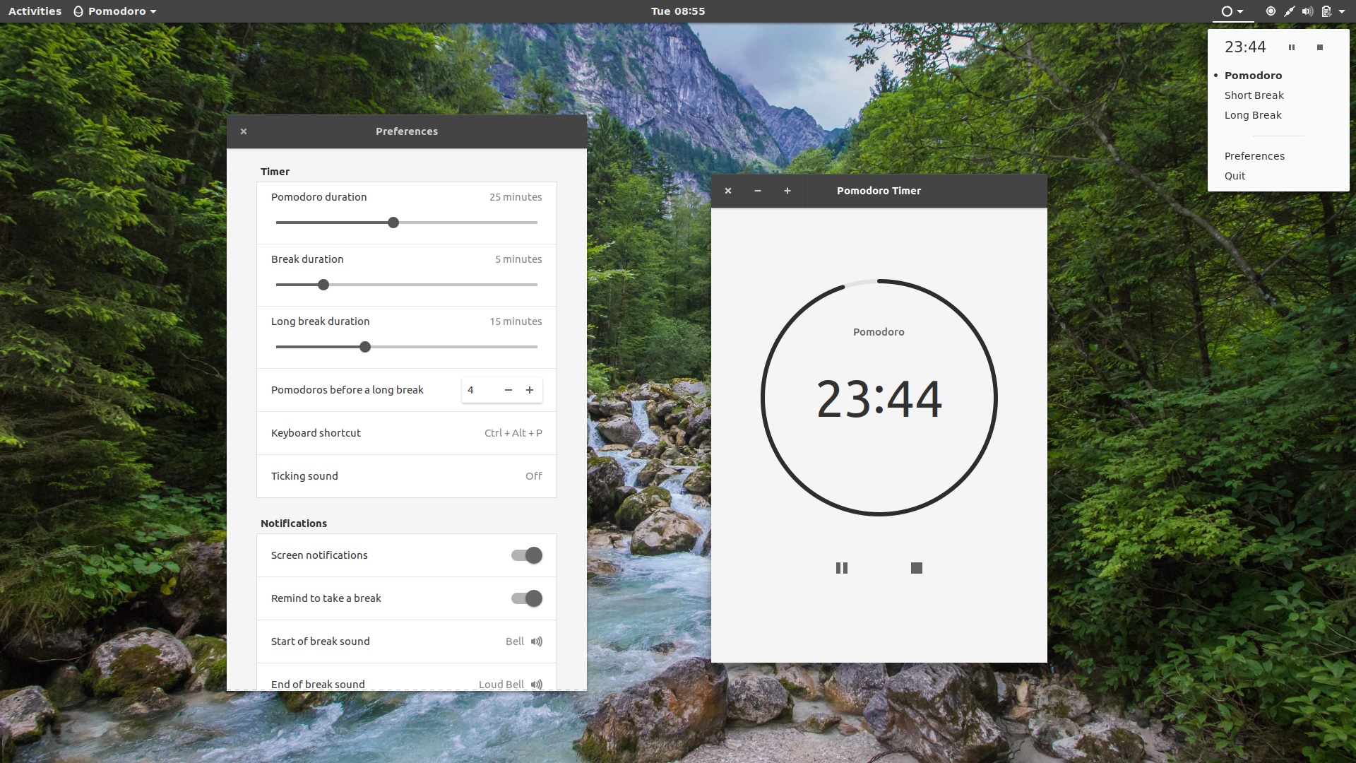 The Pomodoro timer right in your browser
