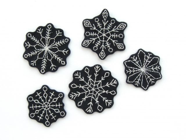 Embroidered Felt Snowflakes